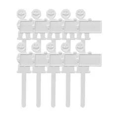 Kit 10 Identificador Plaquinha de Sabor com Haste Tipo Smile para Caixas de Papelão e Baldes Sorveteria
