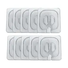 Kit 10 Tampas GN 1/6 Para Cuba Gastronômica Policarbonato com Abertura Colher - Transparente