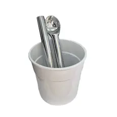 Balde Para Concha Colher de Sorvete Gelo - Branco 1,5 Litros