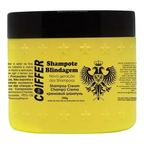 Shampote Blindagem 350g Coiffer Prolonga o efeito liso das escovas