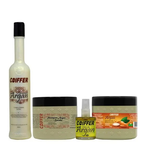 Kit Capilar Argan Coiffer 4uni Hidratação intensa| Nutrição| Brilho intenso