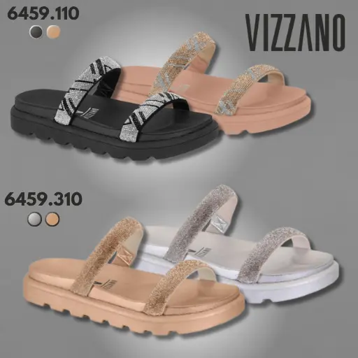 Sandália Feminina Papete Vizzano Elegante Birken Confortável Pelica Cristal
