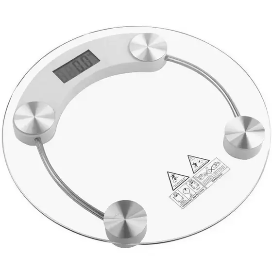 Balança Digital De Vidro Banheiro Peso Até 180kg Redondo