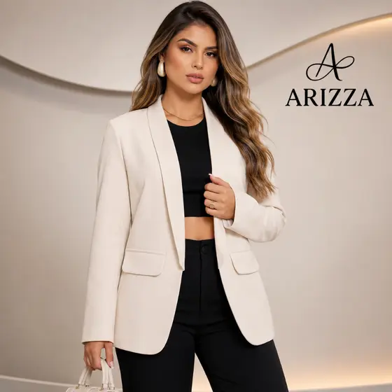 Blazer Feminino Alfaiataria Max | Alongado, Manga Longa, Casual e Elegante P ao GG Max Blazer Social Elegante