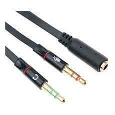 Cabo Adaptador Headset P3 Fêmea para P2 Macho Áudio e Microfone 3.5mm PC Notebook