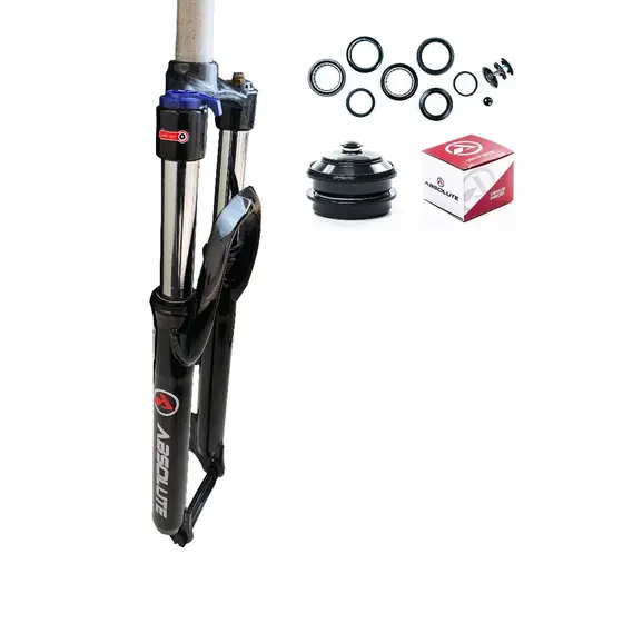 Kit Garfo Suspensão Absolute aro 29 com trava no ombro+caixa de direção absolute mega over ahedset Bike mtb
