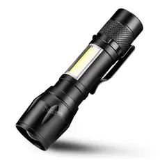 Mini Lanterna Tática Com Led E Zoom Recarregável - Envio Imediato