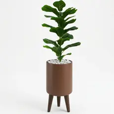 Planta Artificial Ficus Lyrata Vaso Design Moderno Sala Decoração Escritório