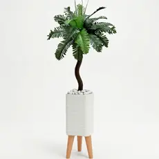 Planta Artificial Coqueiro 110 Cm Kit Decorativo Completo Com Vaso Design Moderno Decoração Sala