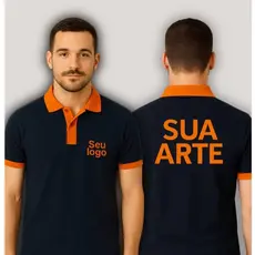 Camisa Polo Premium - Duas cores - Tradicional (Unissex) - Bordado personalizado - Sob Encomenda - Uniforme profissional