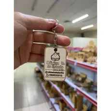 Kit Chaveiros Personalizados MDF Branco com Logo ou Nome – 5cm de diâmetro - de 20 a 80 unidades