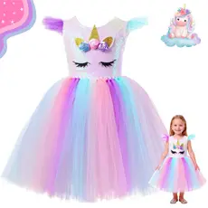 Vestido Fantasia Infantil Princesa Estilo Unicornio Carnaval Festas SEM TIARA