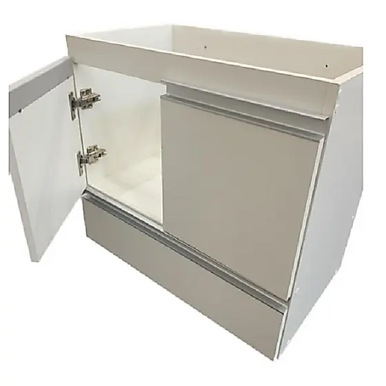Armário Gabinete Para Banheiro Cozinha MDF Branco ou Preto 55cm Com Gaveta
