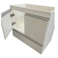 Armário Gabinete Para Banheiro Cozinha MDF Branco ou Preto 55cm Com Gaveta