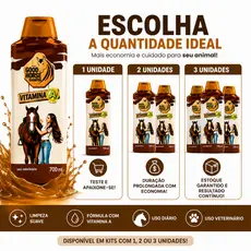Shampoo Good Horse Vitamina A 700ml Escolha seu Kit  1, 2 ou 3 Unidades