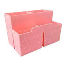 Porta Treco Organizador Multiuso de Mesa para Canetas Lápis e Pinceis de Maquiagem Escritório com Divisória