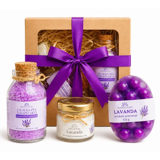 Kit presente SPA mini com Vela +  Escalda pés + Sabonete Massageador