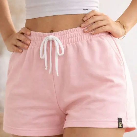 Short Feminino Moletom Bermuda Feminina Short básico Short Algodão Super Confortável soltinho treino