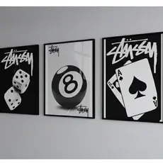 Quadros decorativos Jogos Preto e branco sala quarto interna da sua casa (3 peças)