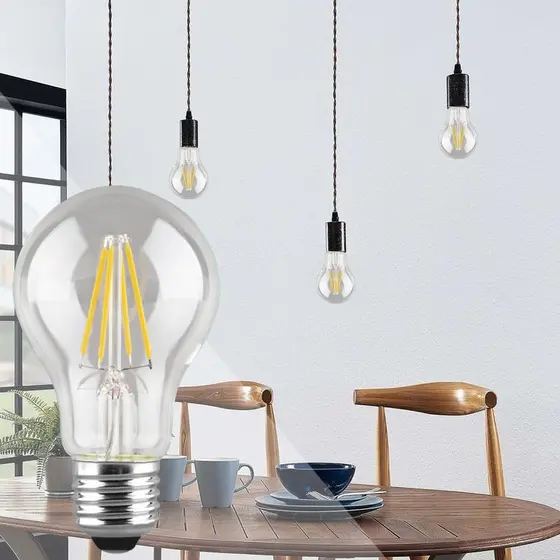 Lâmpada Bulbo LED Filamento A60 4W 2400K BR2035 Bivolt – Luz Quente Decorativa