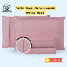 Kit Jogo de Lençol Micropercal 4 Peças 400 Fios Ponto Palito Macio Premium - 12 Cores Disponíveis