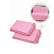Kit 2 Mantas Para Decorar Capa Protetora de Sofá 2.10 x 1.20 Costura Reforçada 100% Algodão, Uso Funcional Lavagem Fácil
