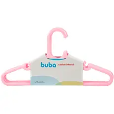 Kit 10 Cabides Baby Enxoval Encaixe Roupinha Bebe Infantil Meninas 12716 Rosa Buba