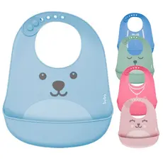 Babador Impermeável Avental Alimentação Sem Manga Infantil Bebes De Silicone Com Pega Migalhas