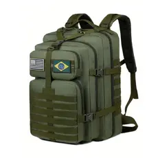 Mochila Militar Tática Masculina Feminina Grande 50 Litros acompanhar 2 bandeira de presente
