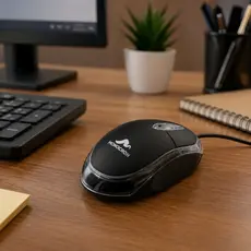 Mouse preto USB Barato Confortável Ideal Escritório Fácil Conexão Óptico Preciso Uso Diário