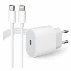 Kit Carregador iPhone Turbo Tipo-C 20W + Cabo Lightining para IPhone Carga rápida