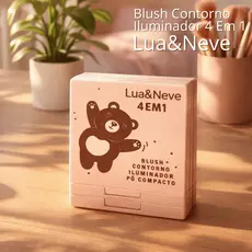 Blush Contorno Iluminador 4 Em 1 Lua & Neve | Maquiagem Compacta | Efeito Natural