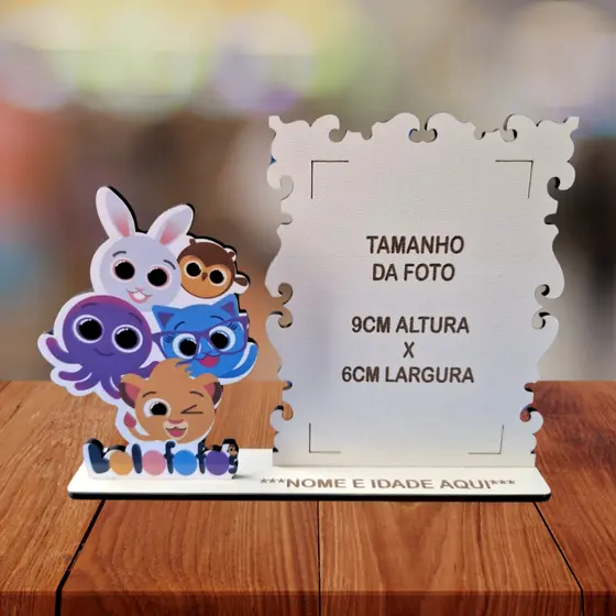 Lembrancinha Aniversário Personalizada Mini Porta Retrato Totem Foto 09x06 Cm Escolha O Seu Tema Festa