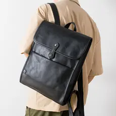 Mochila de couro estilo universitário retrô coreano e japonês, mochila escolar personalizada para estudantes, mochila de