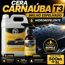 Cera Líquida de Carnauba Cristalizadora Automotiva Brilho Intenso Hidrofóbica 500ml 5 Litros