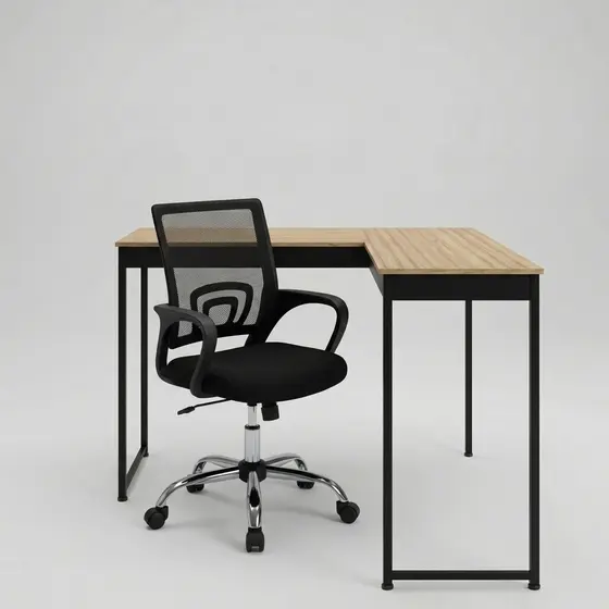 Conjunto Escrivaninha Mesa Gamer Em L Para Computador + Cadeira Giratória