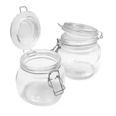 Kit 2 Pote Hermético De Vidro Com Trava E Silicone Vedação 1l