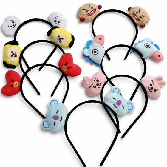 Tiara Arquinho personagens BT21 – Acessório Fã de K-pop | BTS | Temática Fofa e Divertida