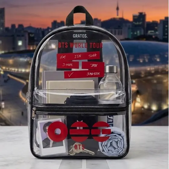 mochila bts transparente k-pop arirang