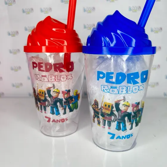 Copo Twister 300ml C Tampa e Canudo Personalizado Festa Lembrancinha