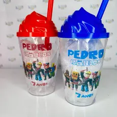 Copo Twister 300ml C Tampa e Canudo Personalizado Festa Lembrancinha
