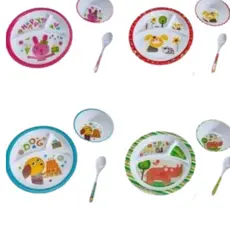 Kit Prato Alimentação Bebe Infantil papinha  Menino Menina Redondo