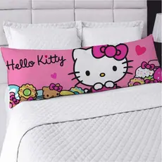 Capa De Travesseiro De Corpo Fronha Xuxão Com Ziper Personalizado 1.25x0.45cm  da Hello Kitty