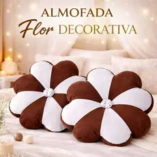 Almofada Flor 40x40cm Kit com 2 Almofadas o Par Casa Sala Sofá Quarto Feminino e Decoração com Zíper