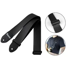 Correia Basso P/ Guitarra Baixo Violão Couro Preto Simples