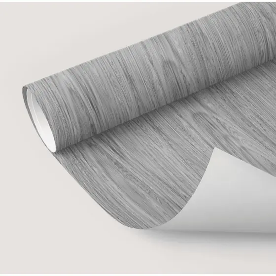 Papel de Parede Adesivo 3D Madeira Cinza Autocolante 5m*45cm P/ Porta Armário Mesa Parede ZH6527-4
