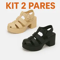 Kit Pares Sandália Tratorada Blogueira Confortável Lançamento