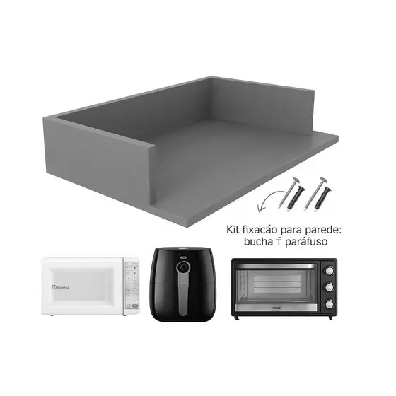 Suporte Microondas MDF para Micro-ondas, Airfryer ou Impressora – Vai Montado