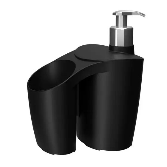 Porta Detergente Líquido C/ Pump + Porta Bucha Preto Astra