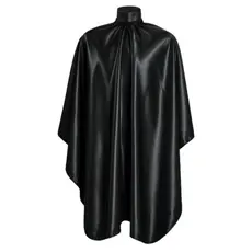 Capas de Corte Adulto Profissional Cetim Preta lisa Barbeiros Cabeleireiro Barbe shop